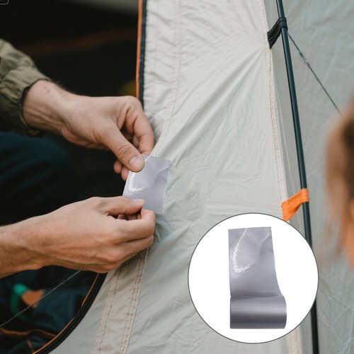 SnowTing 4 PCS Mini Duct Tape with Rope and Carabiner, Portable Pocket Size Duc Tape for Outdoor Camping Travel Cycling Backpacking Emergency Repair, 2'' Wide x 9.84 Feet Long Per Roll, Grey