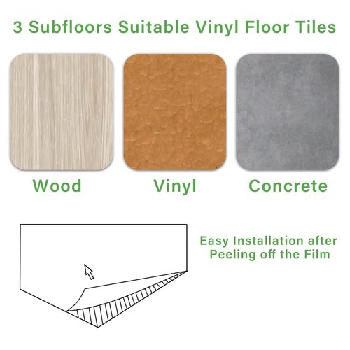 ZRJT 40-Pack 40 Sq.Ft Peel and Stick Floor Tiles Vinyl Polish Pattern Flooring, 12” x 12” Self Adhesive Vinyl Flooring DIY for Kitchen, Bathroom, Laundry, Polish Beige Marble