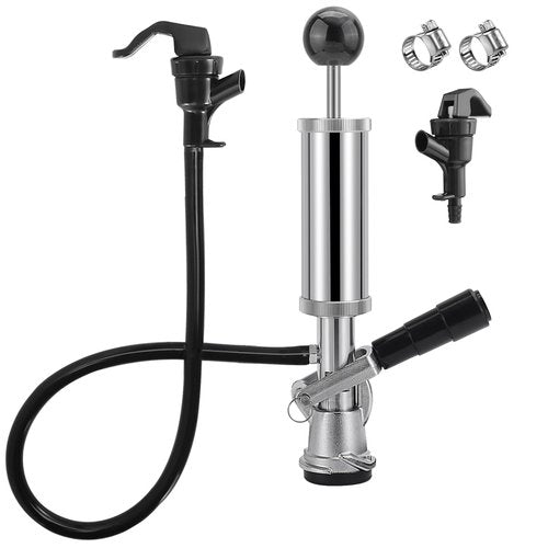 4" Beer Tap Keg Tap Pump - American D System Beer Keg Pump for US Sankey Keg, Party Hand Pump Picnic Tap with 2 Beer Faucet & Beer Hose, Kegerator Pump Draft Beer Faucet Beer Dispenser for Home Bar