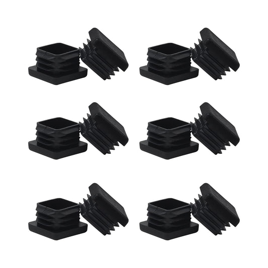 WZB 1 1x1 Square Tube End Cap Plastic Plugs 12 Pack, 1x1 1 Inch Square Tubing Plug 1x1 Tube End Caps Fence Post Pipe Cap Cover Tubing Insert Chair Glide Finishing Plugs, Black