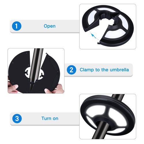 OYOCO Rechargeable Umbrella Light Cordless-AA Battery Operated,Umbrella Pole Light for Patio Umbrellas,Camping Tents or Outdoor Use (Bright White, M-1.88inch)