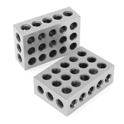 1 Matched Pair 1-2-3 Inch Ultra Precision Steel Parallel Blocks with 23 Holes 0.0002 Machinist Milling