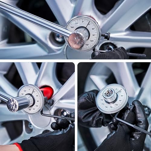 1/2 Inch Torque Wrench Angle Gauge Tool, 360¡Æ Adjustable 1/2" Drive Torque meter Wrench Set, Professional Measure Tool