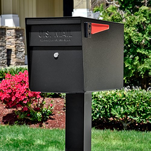 Mail Boss In-Ground Heavy Duty Steel Mailbox Post Black 44.5 Inch