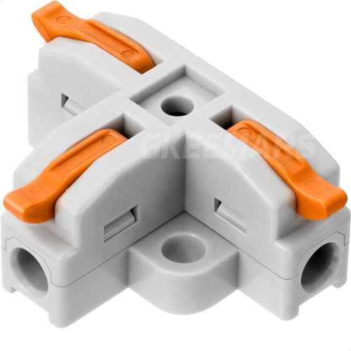 GKEEMARS 20Pcs 3 Way T Tap Wire Connectors, Quick Wire Splitter Push-in Connectors for AWG 24-12 (Orange)