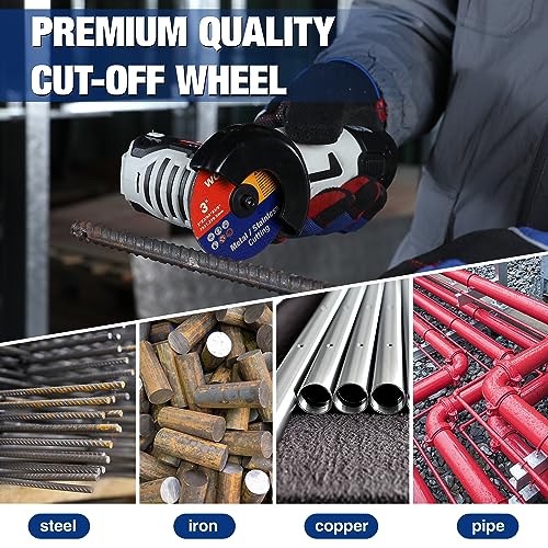 WORKPRO 20-Pack Cut-Off Wheels, 3 X 3/8-inch Metal&Stainless Steel Cutting Wheel, Thin Metal Cutting Disc for Angle Grinder