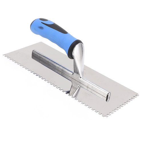 4mm Square Notch Trowel Stainless Steel Hand Notch Trowel with Soft Handle for Cement Concrete Masonry Tile Installation