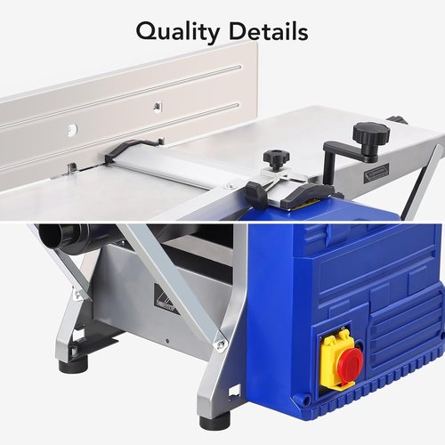 Power Benchtop Planer, 1250W Powerful Bench Planer, 8000 RPM Wood Planer, Low Noise for Hardwood & Softwood Planing, Ideal for Hard & Soft Wood Planing & Thicknessing
