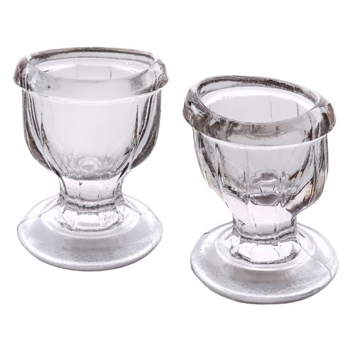2activelife Glass Eye Wash Cups (Set of 2) with Storage Container | Eye Cleaner Solution for Tired Eyes, Eyestrain, Makeup, and Dust | Eye-Shaped Rim for Eye Rinse and Cleansing - Transparent