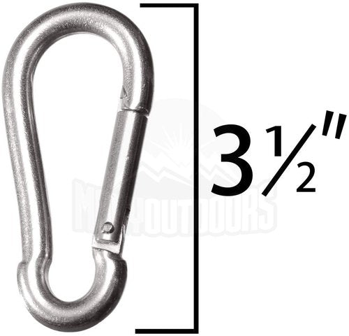 Maky Outdoors Heavy Duty Carabiners - 3.5" 660LB Weight Capacity Per Clip - Strong Spring Action Snap Hook Attachment, Anti-Rust - for Hammocks, Punching Bags, Swing Chairs, Gym Equipment (2 Pieces)
