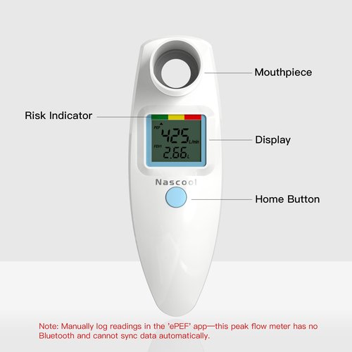Digital Peak Flow Meter,Home Medical with Tracking Software Manually Recording-Accurate & Reliable Spirometer for Asthma COPD Adult Kids