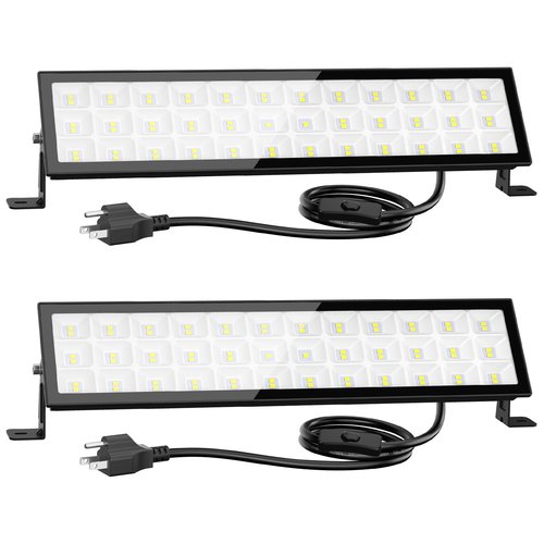 Onforu LED Shop Lights,90W 10000lm Ultra Bright LED Work Lights with Plug,6500K Daylight White Garage Light,IP66 Waterproof Lighting for Garage Warehouses Workshop(2 Pack)