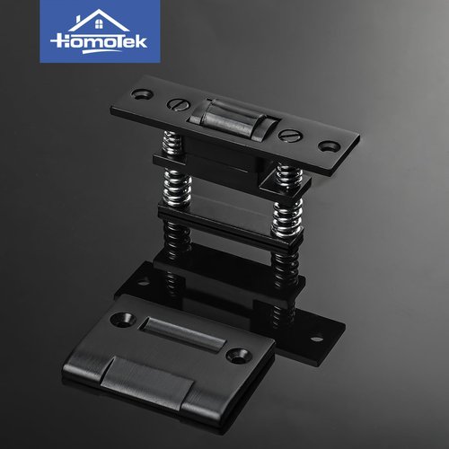 HOMOTEK 2 Pack Commercial Heavy Duty Door Roller Catch, Drive in Ball Catch with Strike Plate Solid Zinc Adjustable Silent Door Latch, Spring Tension Roller, Black