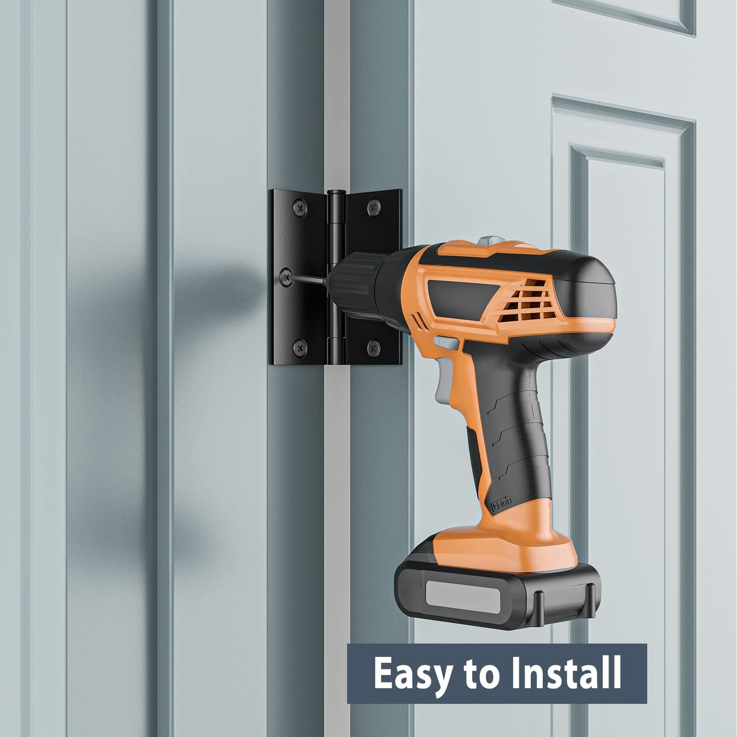 HOSOM 6 Pack Black Door Hinges 3.5 Inch with Square Corner, Matte Black Interior Door Hinge for Bedroom, Bathroom, Cabinet, and More