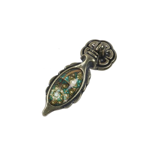 MY MIRONEY Antique Drawer Pulls - Bronze Metal Cabinet Knobs with Gothic Stained Glass Design, Smooth Tear Drop Pulls for Dressers & Cabinets (4 Pack)