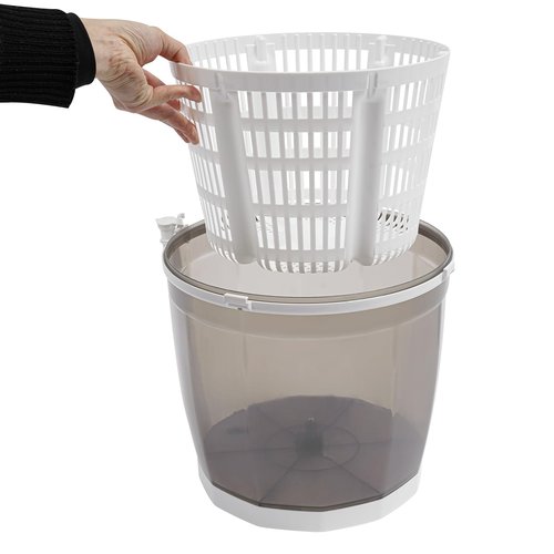 Hand Crank Washing Machine, 2 in 1 Non-Electric Washer Manual Traveling Outdoor Washing Machine Grey Mini Compact Washer Spin Dryer for RV Travel