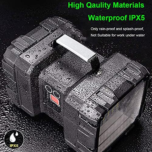 SUYOOULIN Rechargeable Flashlight, LED Spotlight Flashlight 10000mAh 12000LM 20h Ultra-Long Standby 3+4 Lights Modes Waterproof Camping Flashlight£¨35 LEDs£©