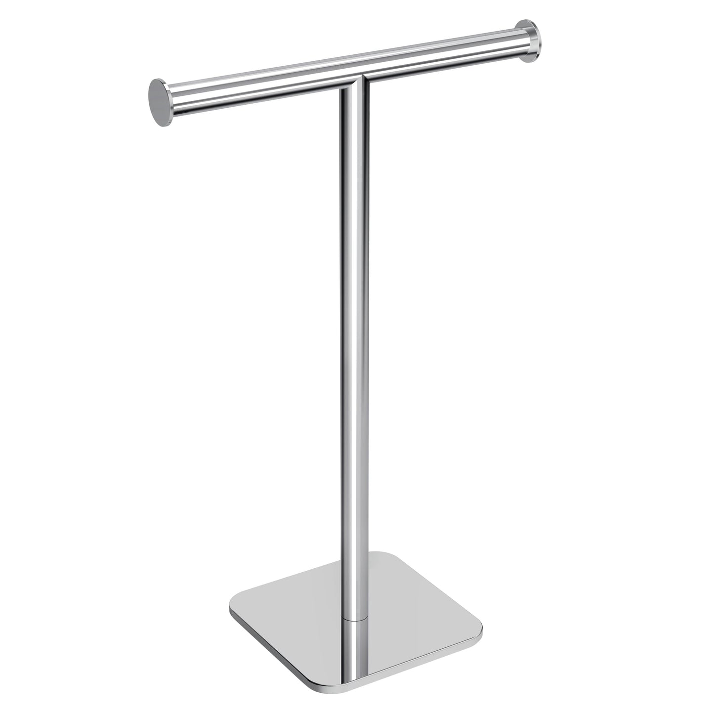 RUACQ Hand Towel Stand, 16" T-Shape Hand Towel Holder Stand for Bathroom, Kitchen and Countertop Towel Holder 304 Stainless Steel Hand Towel Rack with Weighted Base (Chrome)