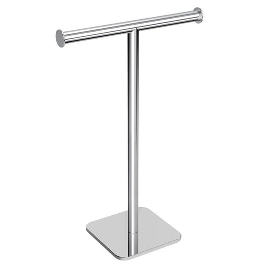 RUACQ Hand Towel Stand, 16" T-Shape Hand Towel Holder Stand for Bathroom, Kitchen and Countertop Towel Holder 304 Stainless Steel Hand Towel Rack with Weighted Base (Chrome)