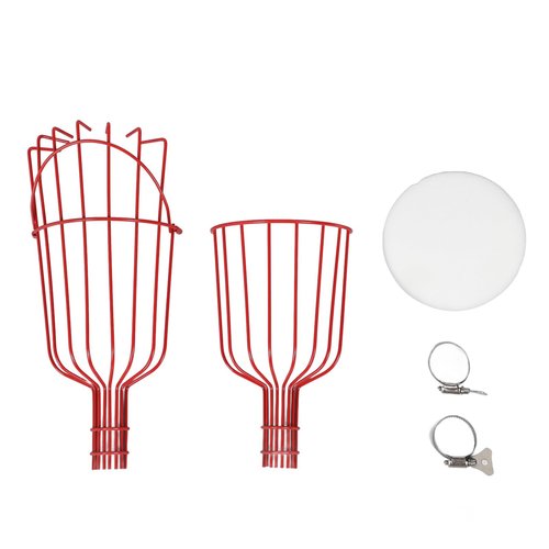 BTSEURY Fruit Picker Basket, Detachable Fruit Harvester, Prevent Multifunctional Fruit Picker Tool, Fruit Harvester Attachment for 3cm Diameter Pipe (Red)