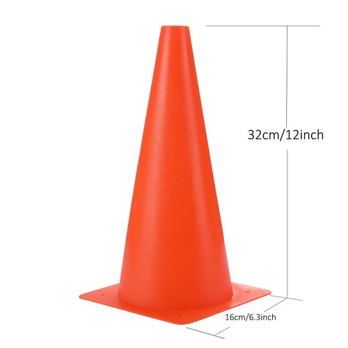 12 Inch Traffic Training Sports Cones, [10 Pack] Orange Safety Cones, Soccer Basketball Cones for Drills, Plastic Marker Cones for Indoor/Outdoor Activity & Festive Events