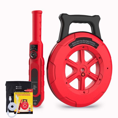 Pipe Blockage Detector, Water Pipe Locator Underground Diagnostic-Tool Wall Scanner Pipeline Blocking Clogging Scanner Plumbers Instrument For Metal PVC Water Pipes, 20M