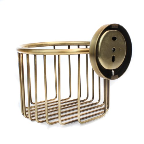 Vintage Toilet Paper Holder Wall Mount,Antique Brass Toilet Paper Holder,Roll Tissue Wire Basket Bathroom