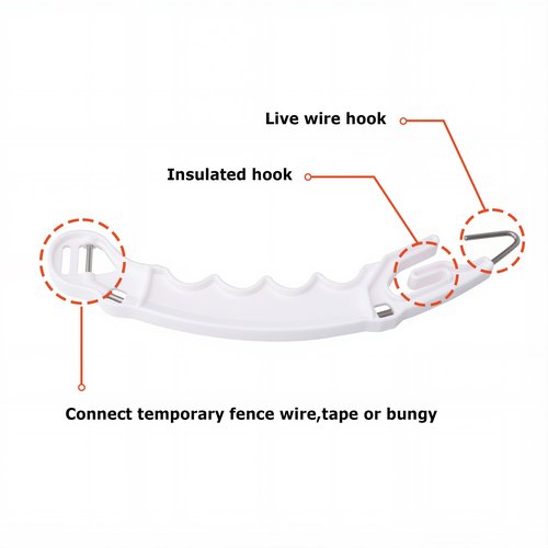 10 Pack Plastic Electric Fence Gate Handle, Insulated Plastic Hook, Suitable for Building Electric Fences