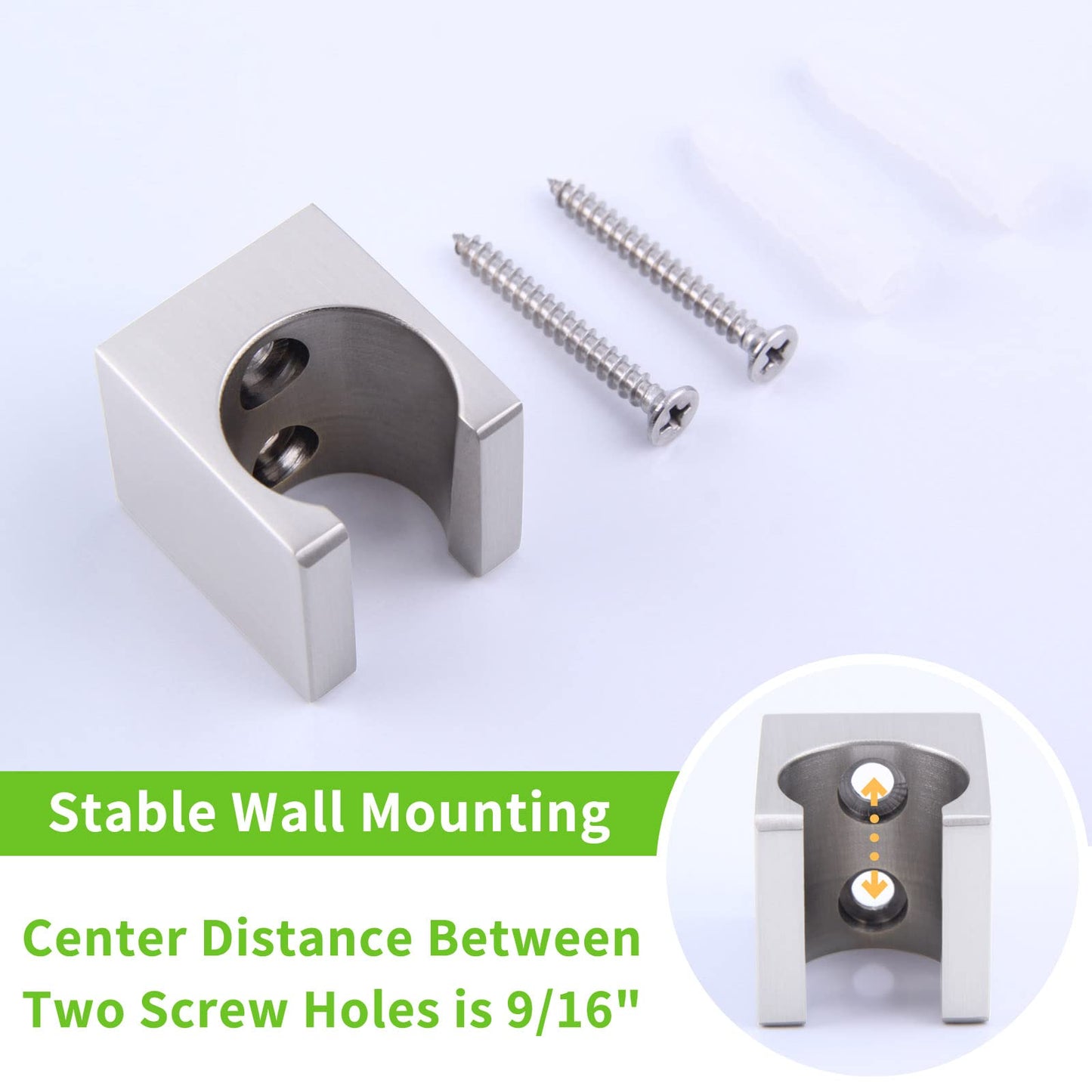 Angle Simple Shower Head Holder, Brass Shower Wand Bracket, Handheld Sprayer Holder Wall Mount, Brushed Nickel