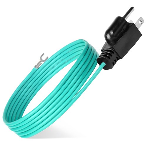 Zookpr Shielded Ethernet Patch Panel Bond Ground Extension Cord Neutral Grounding Bonding Plug Cable NEMA 5-15P 3 Prong Plug (6.6FT)