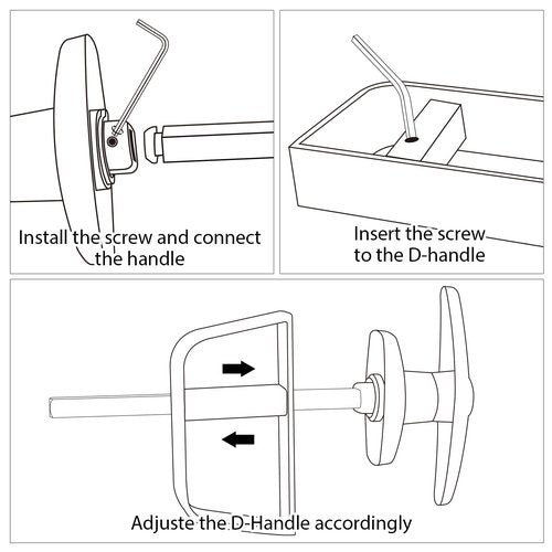 Shed Door Latch T-Handle Lock Kit with 5 Keys,BTEOBFY 5-1/2" Stem Storage Barn Shed Door Hardware Lock Set for Playhouses, Chicken Coops,Camper (Black)