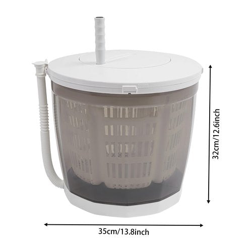 Hand Crank Washing Machine, 2 in 1 Non-Electric Washer Manual Traveling Outdoor Washing Machine Grey Mini Compact Washer Spin Dryer for RV Travel