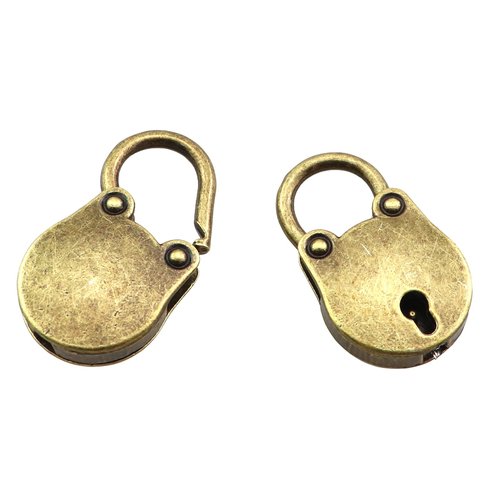 KKUANG 2 Sets Mini Locks Set with Key Padlock Alloy Lock and Key Antique Brass Hardware for Small Jewellery Boxes Cabinets Desks Drawers Handbags Bags