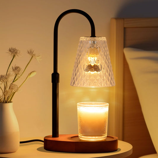Candle Warming Lamp with Timer : Adjustable Light Level Adjustable Height Flameless Safety Candle Lamps - Jar Candles Home Decoration