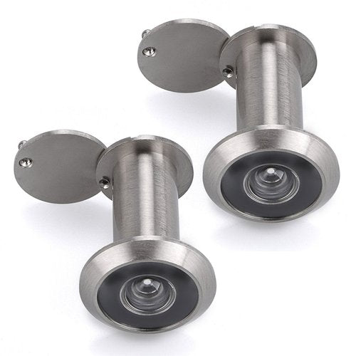 Sumnacon Safety Door Viewer,Solid Brass 220-degree Door Viewer/Peephole with Heavy Duty Rotating Privacy Cover for 1-3/8" to 2-1/6" Doors, Durable Door Viewer for Home Office Hotel (2 Pcs Silver)