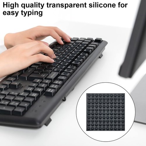 300 Pcs Combo Pack Clear Adhesive Bumper Pads, 3 Sizes Round Self Adhesive Sound Dampening Transparent Rubber Feet Pads for Cabinet Doors Drawers Glass Tops Picture Frames Cutting Boards,Black