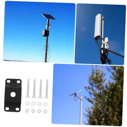 BESTonZON Solar Lighting Mounting Bracket Kit Weather Resistant Outdoor Light Pole Mount for Solar Panel Easy Installation Lamp Post Arm Bracket for Spotlights Street Lights Versatile Use