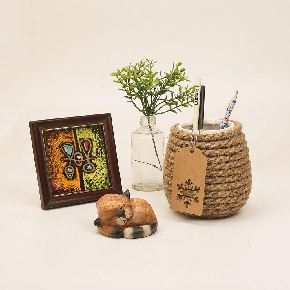 Tenn Well 10mm Jute Rope, 50 Feet 3/8 inch Heavy Duty and Thick Twine Decorative Rope for Crafting, Cat Scratch Post, Gardening, Farmhouse Decor, Home Decor