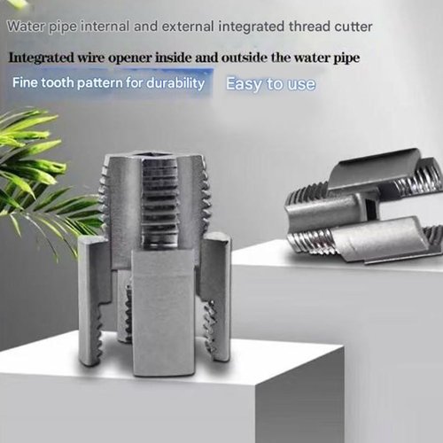Integrated Internal & External Pipe Threading Tool, Electric Drill Compatible PVC Pipe Threader Kit, Reusable PVC Pipe Threader Kit 1/2, for Electric Drill (1/2”+3/4”)