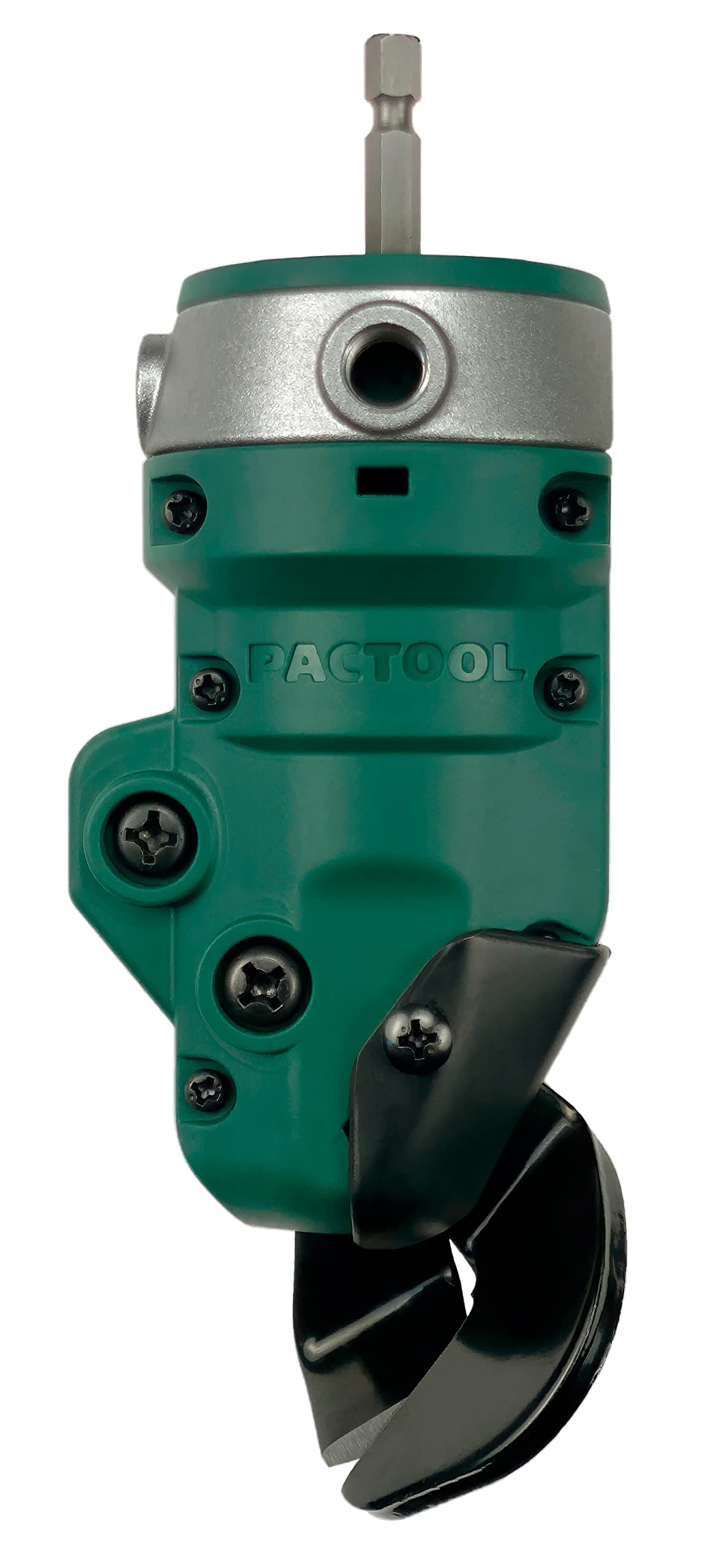 PacTool SS701 Snapper Shear - Sheet Metal Shears - Sheet Metal Cutter Drill Attachment - Cut Up to 18-Gauge Galvanized Steel, Aluminum, and Copper - Sheet Metal Tools - Carpenter Tools and Accessories