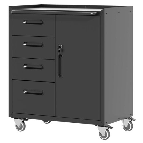 OPTYMIRA Mobile Tool Storage Cabinet with Wheels,Heavy Duty Rolling Tool Cabinets for Garage,Metal Storage Cabinets with 4 Drawer and 1 Locking Doors,Assembly Required
