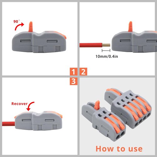 YQSIYU 72 Pcs Lever Nut WireConnectors 1 in 1,2,3,4,5 Out Compact Lever Splicing Wire Connectors Kit, 28-12 AWG Splicing Connector Splitter