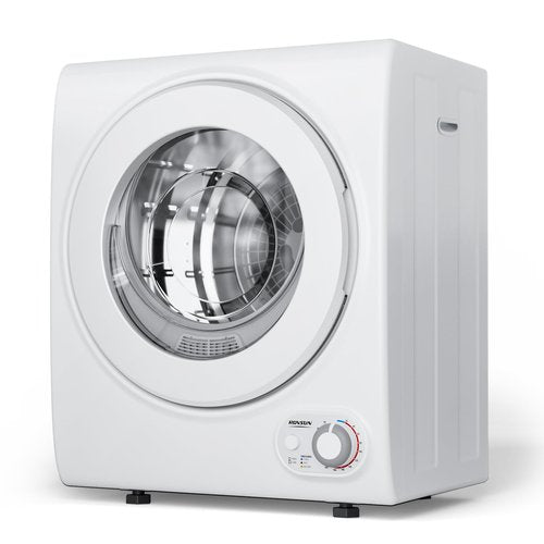 ROVSUN 110V Portable Clothes Dryer, High End Laundry Front Load Tumble Dryer Machine with Stainless Steel Tub & Simple Control Knob for Apartment, Dorm-850W, White
