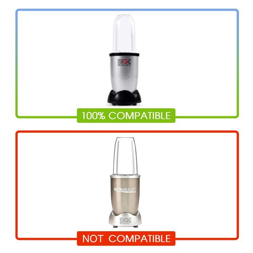 5-piece Magic Bullet Blender Cups, Tall 22oz Cup with Flip-Top To-Go Lid, Cross Blade, Blender Replacement Parts, Mug with Handle Compatible with Magic Bullet 250w MB1001
