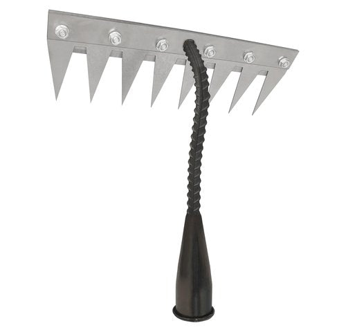 Gardenia Iron Weeding rake,Iron rake 2.0 for Gardening and Weeding, Heavy Duty 8 Teeth Hand Weed Puller Tools (Without Stick)
