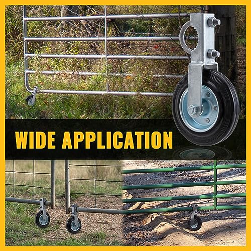 VIVIDA 6-Inch Heavy Duty Support Gate Wheel for Metal Tube Gates, Silver, 1 Pack