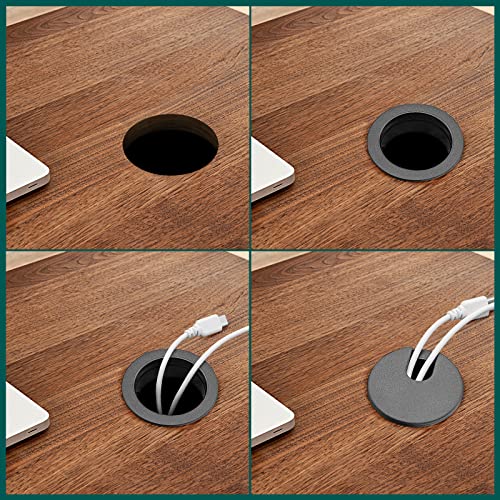 Litoexpe 2 Pcs Black Desk Cable Grommet 1-1/2 Inch for Cable Management