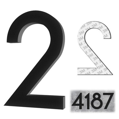 3 Inch House Numbers, Self-adhesive Mailbox Numbers Modern House Numbers for Outside Address Numbers for House Office Hotel Room Farmhouse Easy to Install Strong adhesive backing (2)