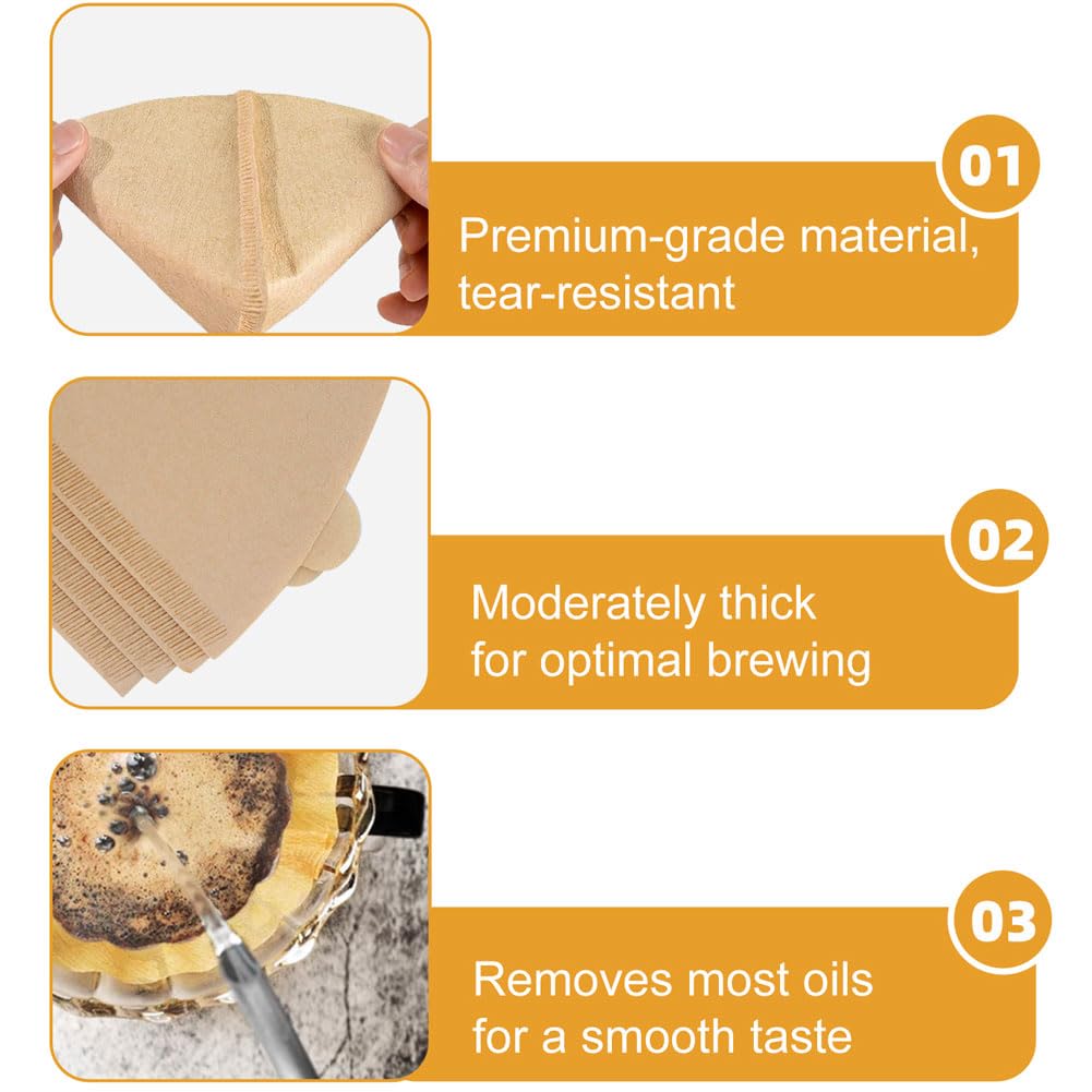 Coffee Filters #4, Coffee Filters 4 Cone Paper, Unbleached, Brown, 8-12 Cup, Number 4 Coffee Filter, 100 Count