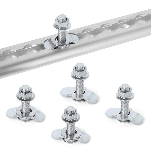 PALOZO L Track Threaded Stud Fittings L-Track Threaded Double Stud Lug Fitting Tie Down, Used with L Track Rails for Truck Bed or Trailer Cargo Control, Pack of 10, Sliver